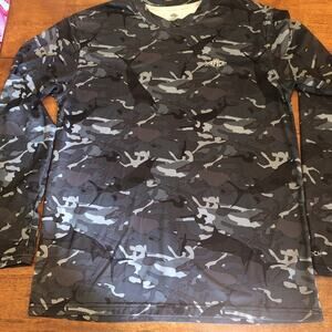 Aftco Men M Aftech Camo Performance Fishing Long Sleeve Shirt Stretch Thumbholes